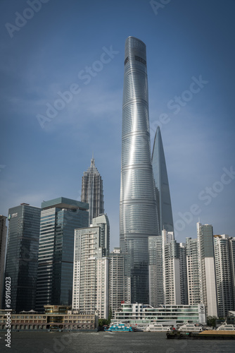 Photography Financial district in Shanghai, with 2nd highest tower in the world