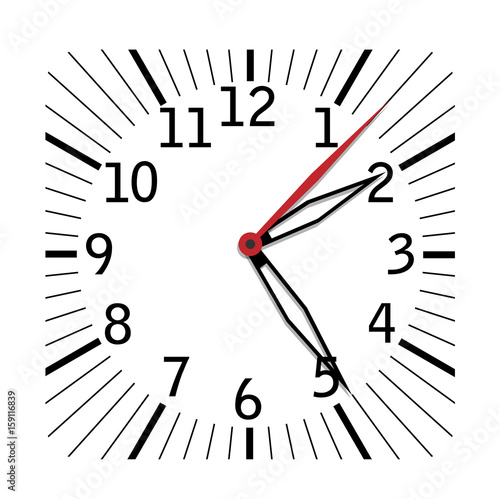 Simple black and white clock eighth edition