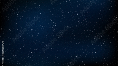 Abstract background. The beautiful starry sky is blue. The stars glow in complete darkness. A stunning galaxy. Open space. Vector illustration © sersupervector