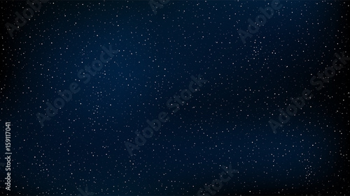 Abstract background. The beautiful starry sky is blue. The stars glow in complete darkness. A stunning galaxy. Open space. Vector illustration