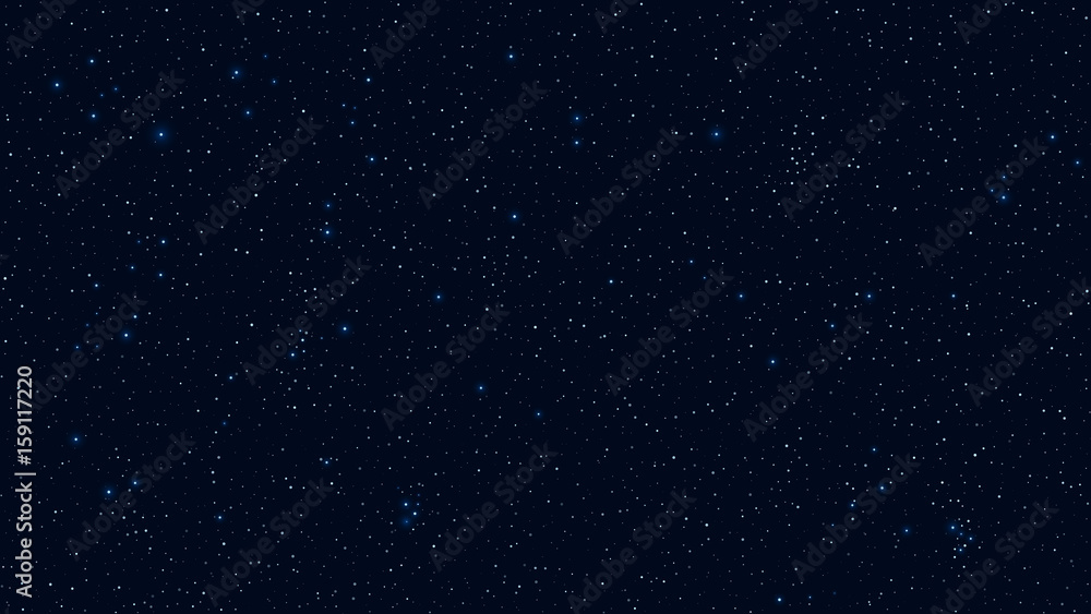 Abstract background. The beautiful starry sky is blue. The stars glow ...