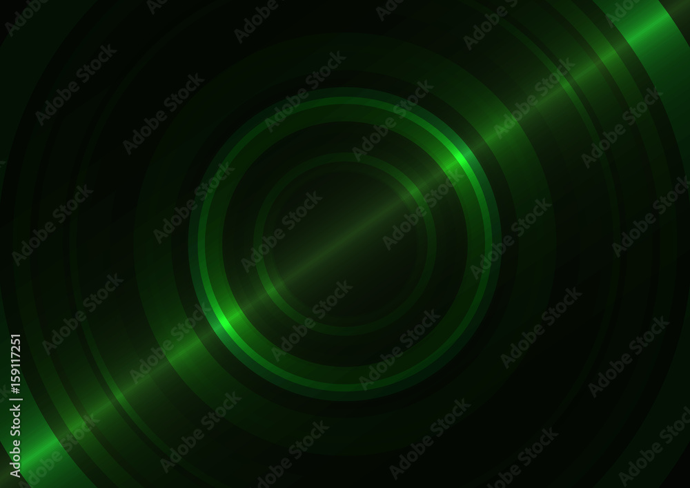 green circle technology abstract background, round overlap digital template, vector illustration