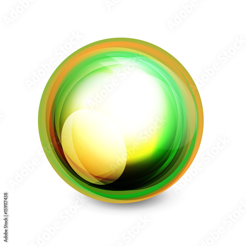 Glass sphere, futuristic abstract element