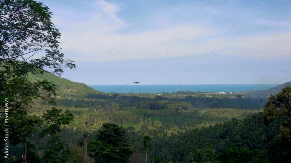 Drone Flying over Tropical Island Drone Flying over Tropical Island