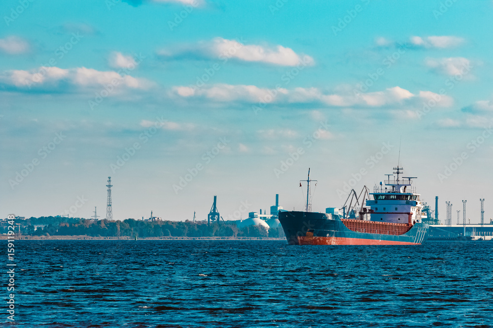 Fototapeta premium Blue bulk carrier
