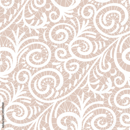 Seamless vector lace pattern. White vintage ornament.