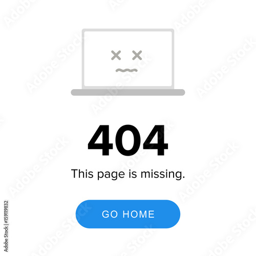 Modern vector illustration of 404 error page template for website. Page not found Error 404