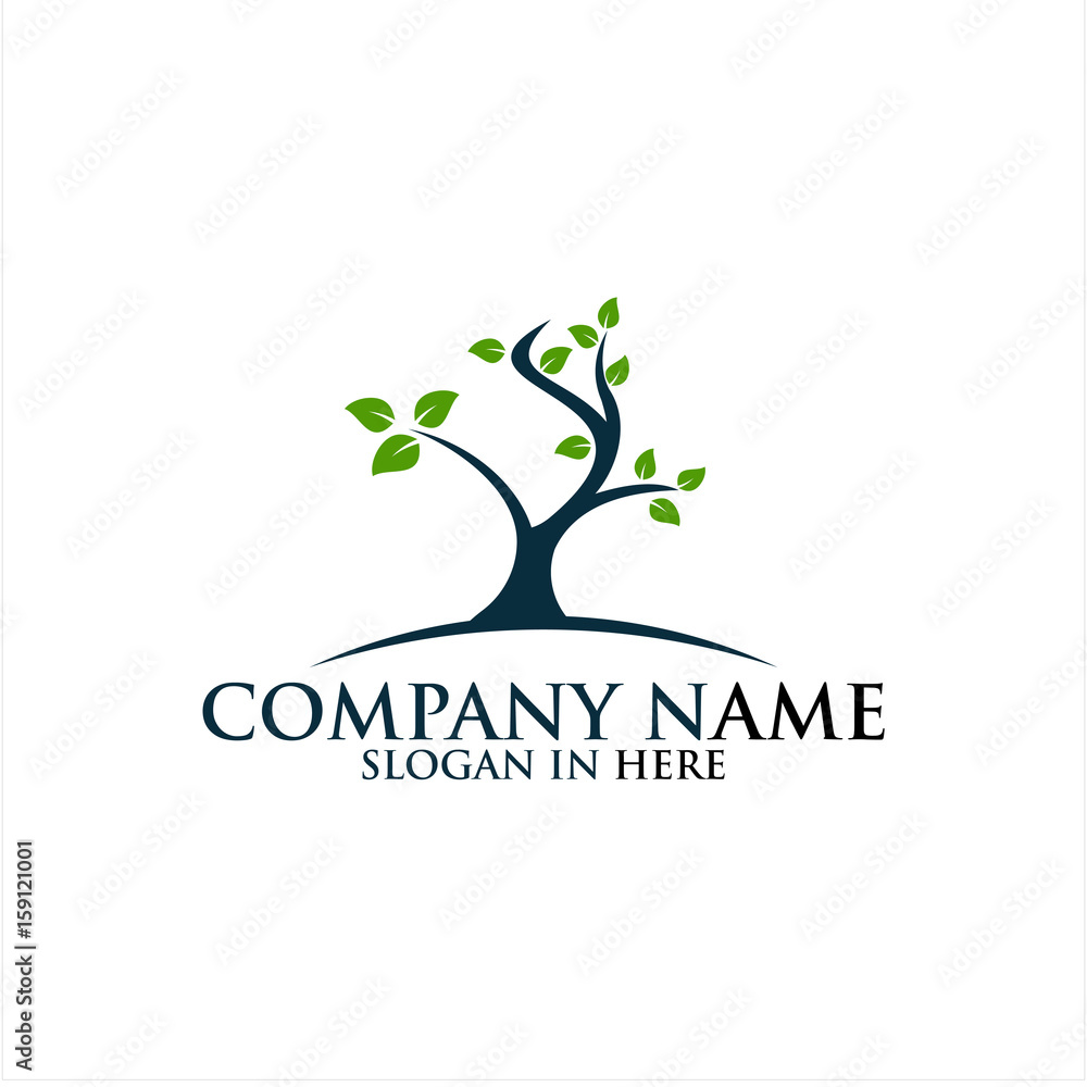 Obraz premium Simple Tree Logo Template Design