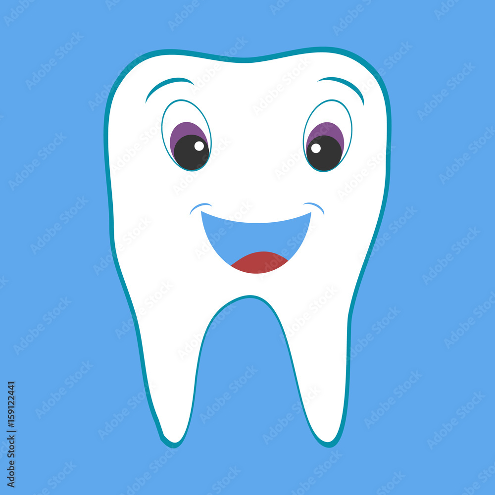 White cartoon tooth White cartoon tooth