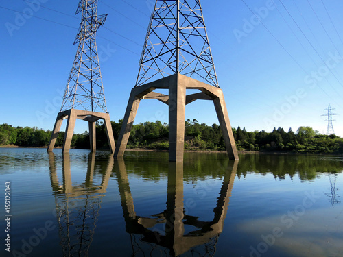 Toronto transmission line towers in pond 2017