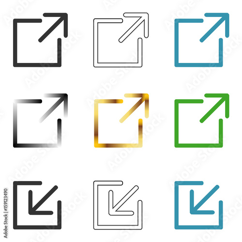 An arrow coming out of a square