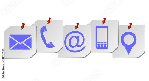 Website Contact Us Icons On Post It