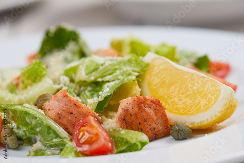 salad with grilled salmon