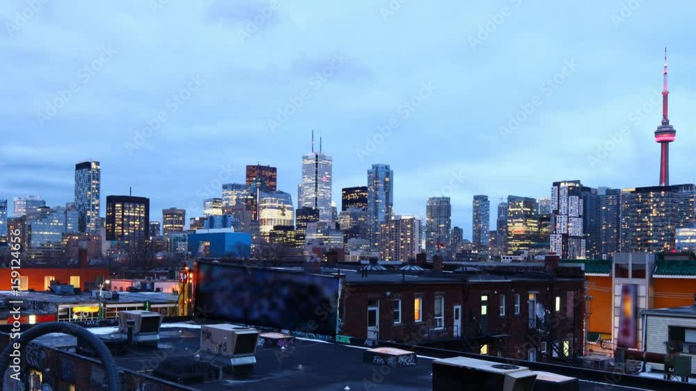 4K UltraHD Timelapse Toronto skyline over Chinatown 4K UltraHD Timelapse Toronto skyline over Chinatown