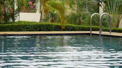Stunning tropical beach resort with a swimming pool drowning in greenery and flowers. Koh Samui