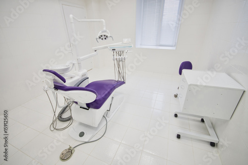 dental clinic interior with modern dentistry equipment, surgery office