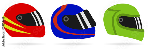 Helmets of motorcyclists