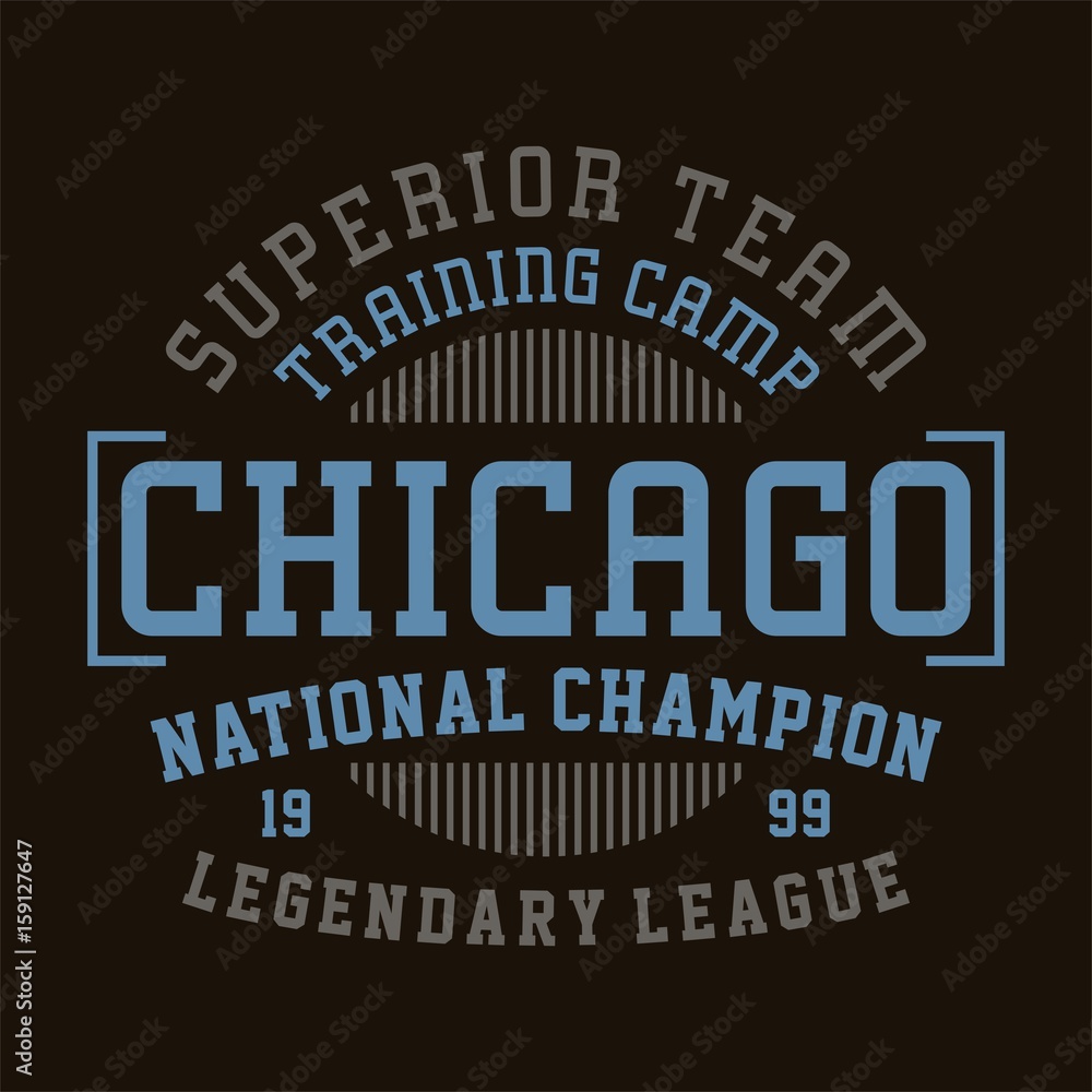 Fototapeta premium graphic for shirt and print chicago national champion