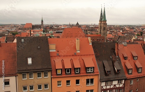 Typisch Nürnberg. Blick von der Burg über die markanten Dächer der Stadt