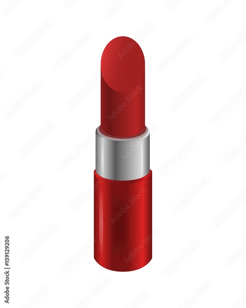 Tube of red lipstick isolate vector
