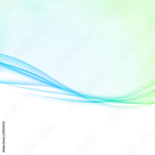 Bright green to blue colorful abstract modernistic border layout. Graphic speed swoosh line design modern background