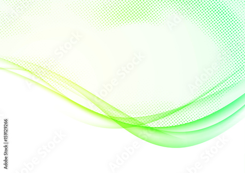 Modern futuristic soft spring swoosh wave lines border background layout. Bright yellow and green hi-tech gradient graphic design over white