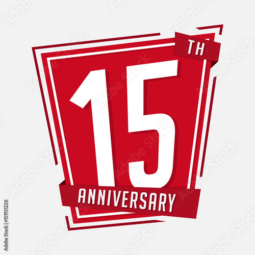 15 years anniversary design template. Vector and illustration.