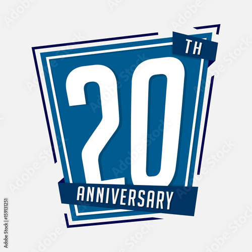 20 years anniversary design template. Vector and illustration.