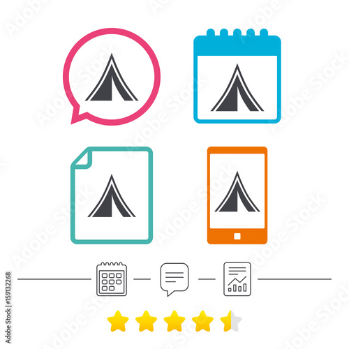 Free Download Tourist tent sign icon. Camping symbol. - GFXLoad