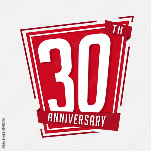 30 years anniversary design template. Vector and illustration.
