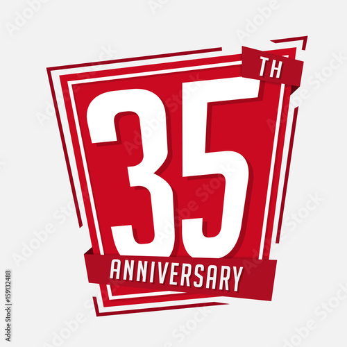 35 years anniversary design template. Vector and illustration.
