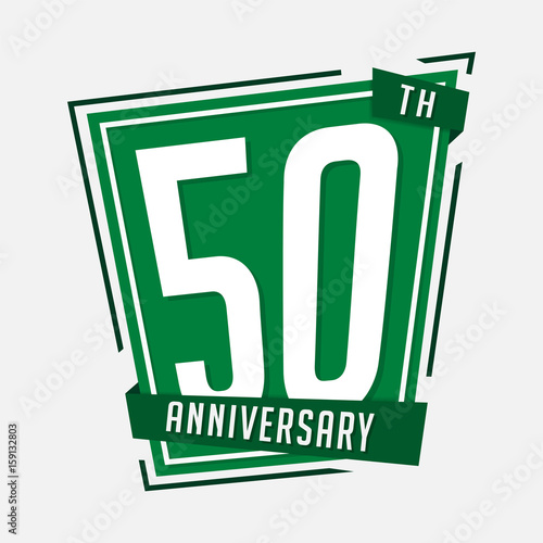 50 years anniversary design template. Vector and illustration.
