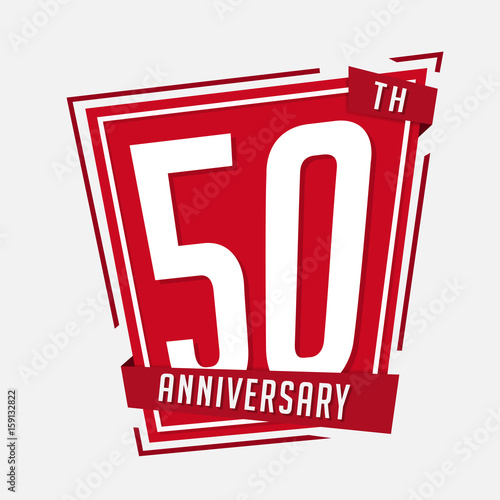 50 years anniversary design template. Vector and illustration.
