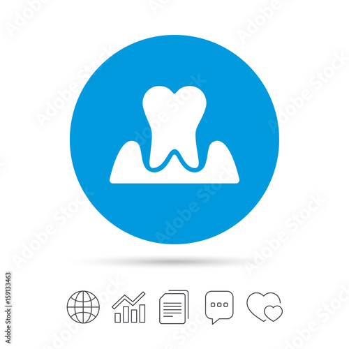 Parodontosis tooth sign icon. Dental care symbol.