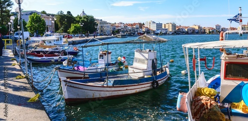 Photos The port of Mytilini is the capital of the Greek island of Lesbos with its waterfront promenade