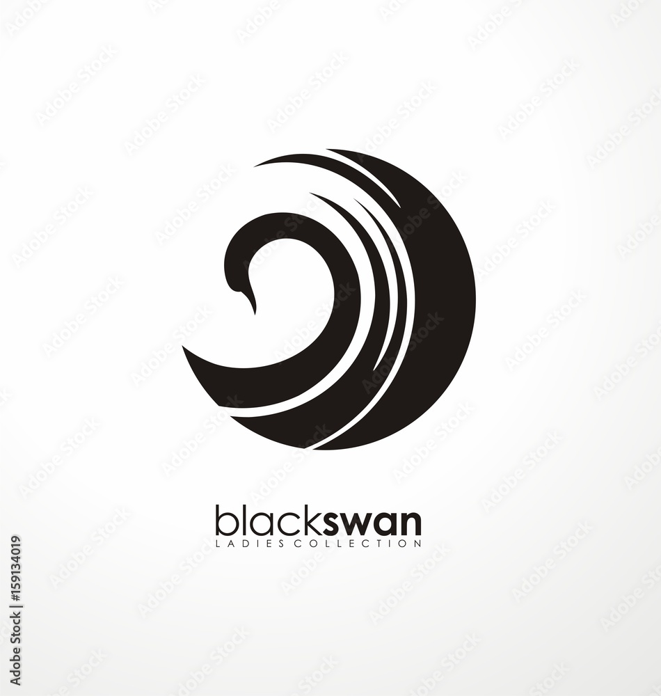 Obraz premium Logo łabędzia wykonane z abstrakcyjnych kształtów