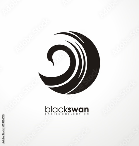 Swan logo made from abstract shapes