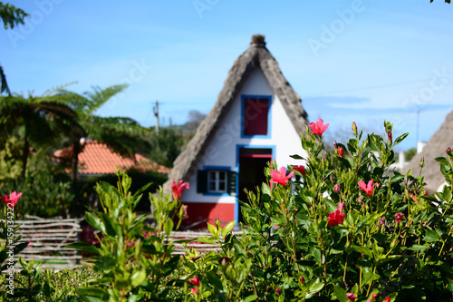 Traditional house in Santana, Madeira Island, Portugal photo
