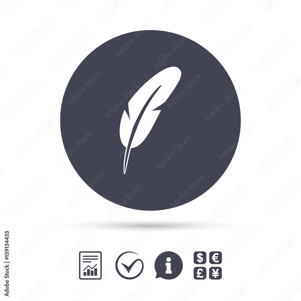 Feather sign icon. Retro pen symbol. Feather sign icon. Retro pen symbol.
