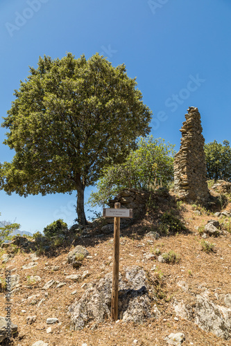 Derelict ruins at abandoned village of Case Nove in Corsica photo