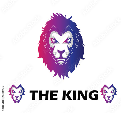 King Lion Logo Design Template. Flat Style Design. Vector Illustration
