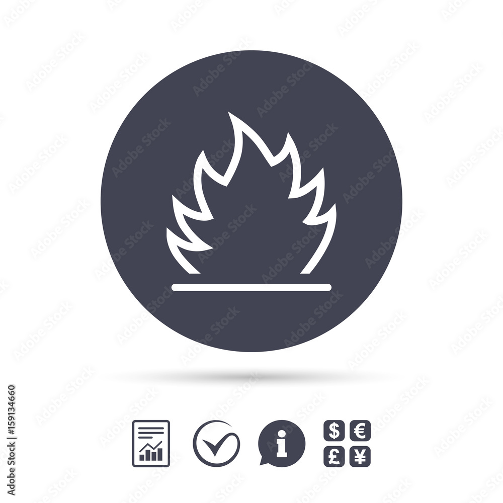 Fire flame sign icon. Heat symbol.