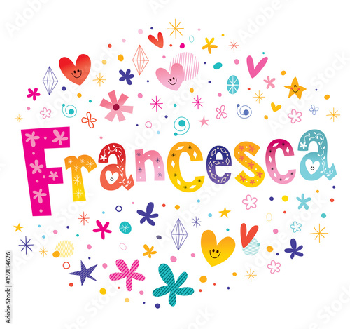 Francesca girls name decorative lettering type design