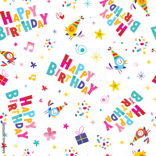Happy birthday seamless pattern