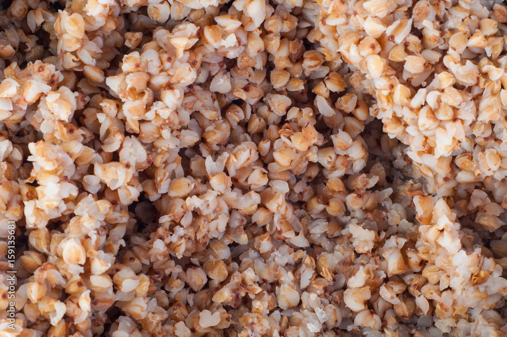 The texture of boiled buckwheat porridge The texture of boiled buckwheat porridge