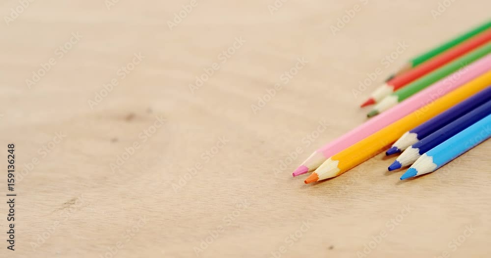 Colored pencils arranged in diagonal line Colored pencils arranged in diagonal line