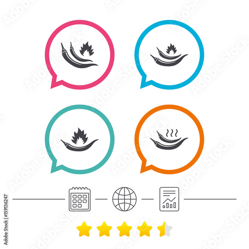 Wallpaper Mural Hot chili pepper icons. Spicy food symbols. Torontodigital.ca