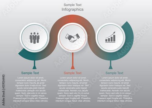 vector infographics template no.01 ver.J ( idea , graph , job )