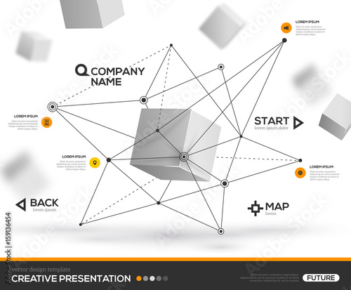 abstract background with cube particles