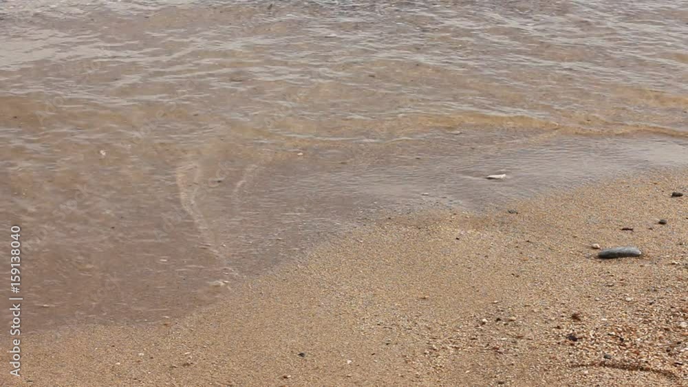 Sea Waves over Sand Beach Holiday Background Sea Waves over Sand Beach Holiday Background